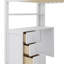 Lit mezzanine polyvalent avec tiroirs de rangement intégrés, bureau de travail spacieux et armoire de style armoire-114355538-114355539