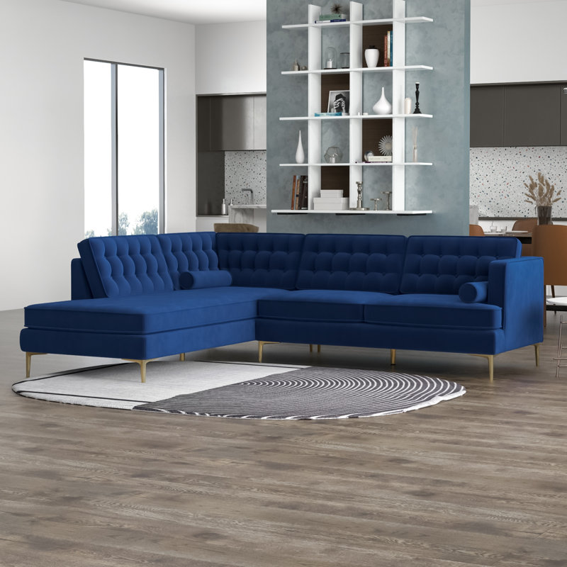 101 " Velvet L-Shaped Sofa & Chaise