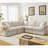 Modular Sectional Sofa Set Convertible L - Shaped 5 - Seat Reversible Rolled Arms Soft Linen