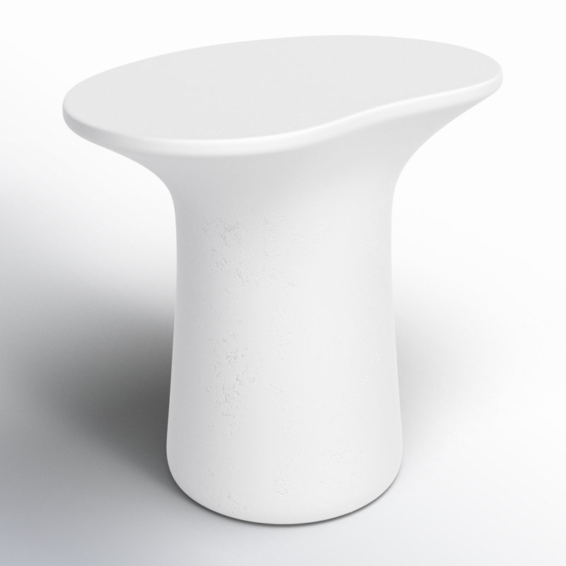 Yumi Outdoor Oval Side Table, White