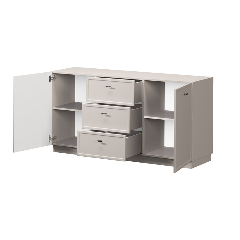 Bagga 150cm Sideboard, Beige Cream/Matte Black