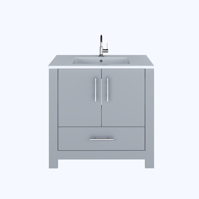 Ensemble de meuble-lavabo simple 36 po Boston, Gris