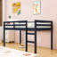 Lit mezzanine simple en bois avec échelle-2049644158