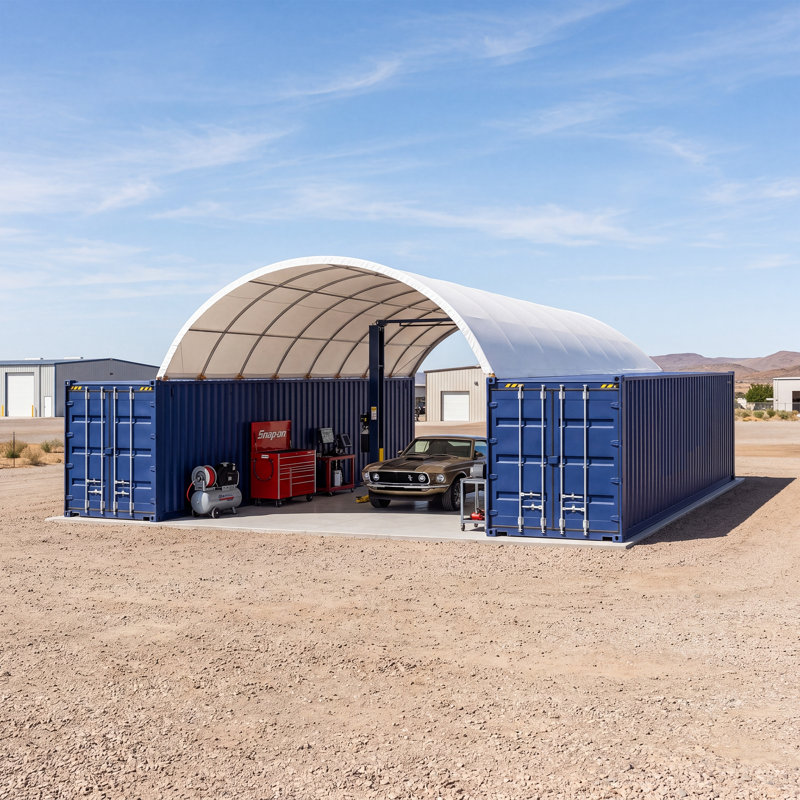 Shipping Container Canopy Shelter 20'x40',11oz PE（No container included）