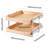 2 Tier Pull Out Cabinet Drawer Organizer, Wood Construction, Soft Close Metal Tracks, Compact Design Kitchen Drawer, Solid With Joint, Efficient Storage Solution