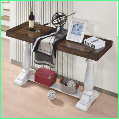 Table basse en bois vieilli Farmhouse Assemblage facile