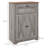 Gray Side Cabinet. Double Doors, Drawer & Adjustable Shelf. For Bedroom And Living Room. Copious Storage. Tipping. Particleboard. 23.5"W X 11.75"D 34.5"H Cabinet - Style With Shelf For Room
