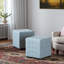 Ensemble de 2 repose-pieds capitonnés en tissu bleu clair Charlise, H 14,85 po x l 13,84 po x P 13,84 po