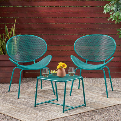 Ensemble de conversation moderne avec sièges en filet et coquille rétro pour une détente élégante et confortable