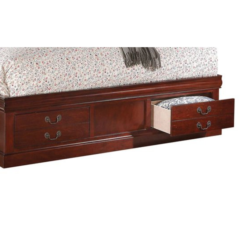 Pied de lit Louis Philippe Iii Ek, Grand lit, Gris foncé
