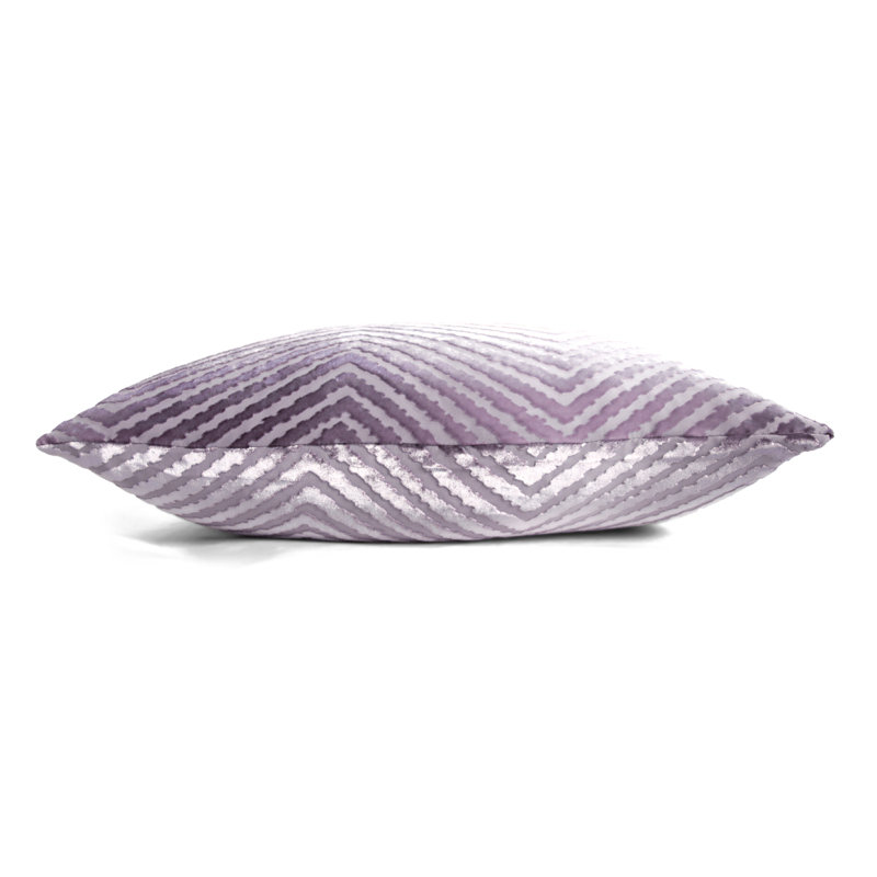Chevron Velvet Pillow Cover & Insert, 22"H x 22"W, Thistle