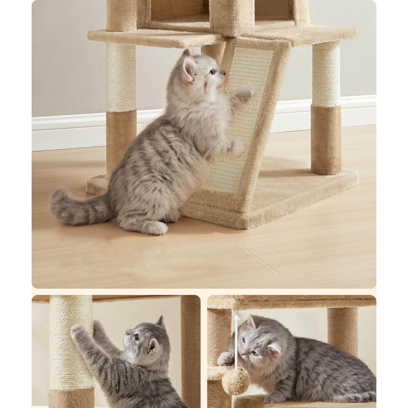 96cm H Cat Tree, Camel Brown