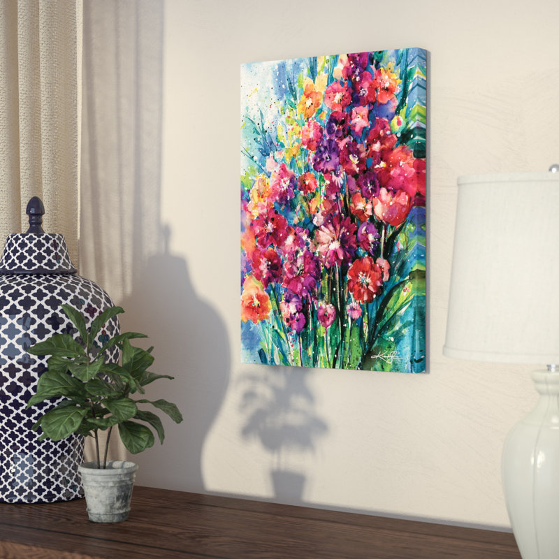 « floral jubilee i », reproduction d’art sur toile, H 12 po x l 8 po x P 0,75 po