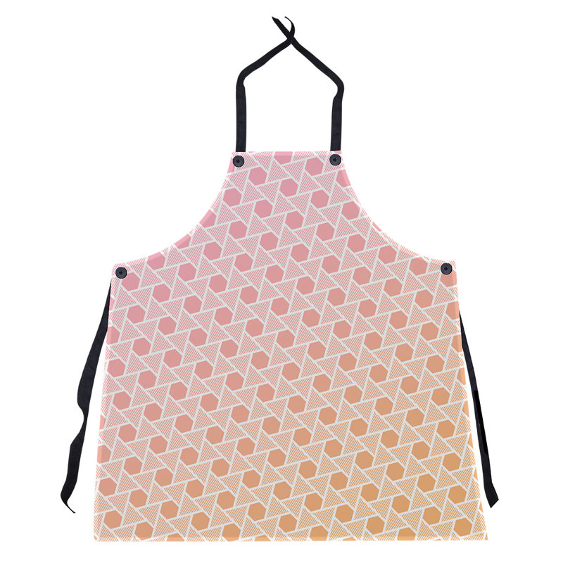Tablier en hexagones et triangles Rainbow, Rose / orange