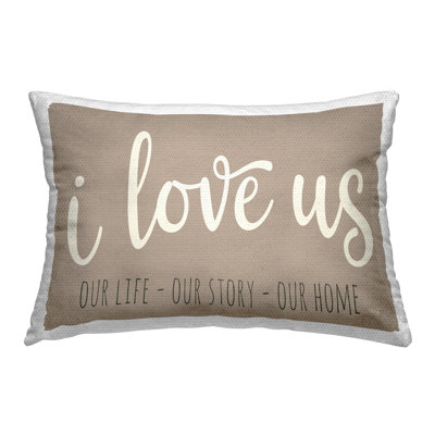 I Love Us Phrase Outdoor Printed Pillow by Marla Rae