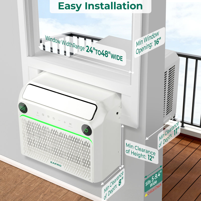 Inverseur de fenêtre en U 12 000 Btu, climatiseur silencieux 32Db, contrôle intelligent, 12 000 BTU