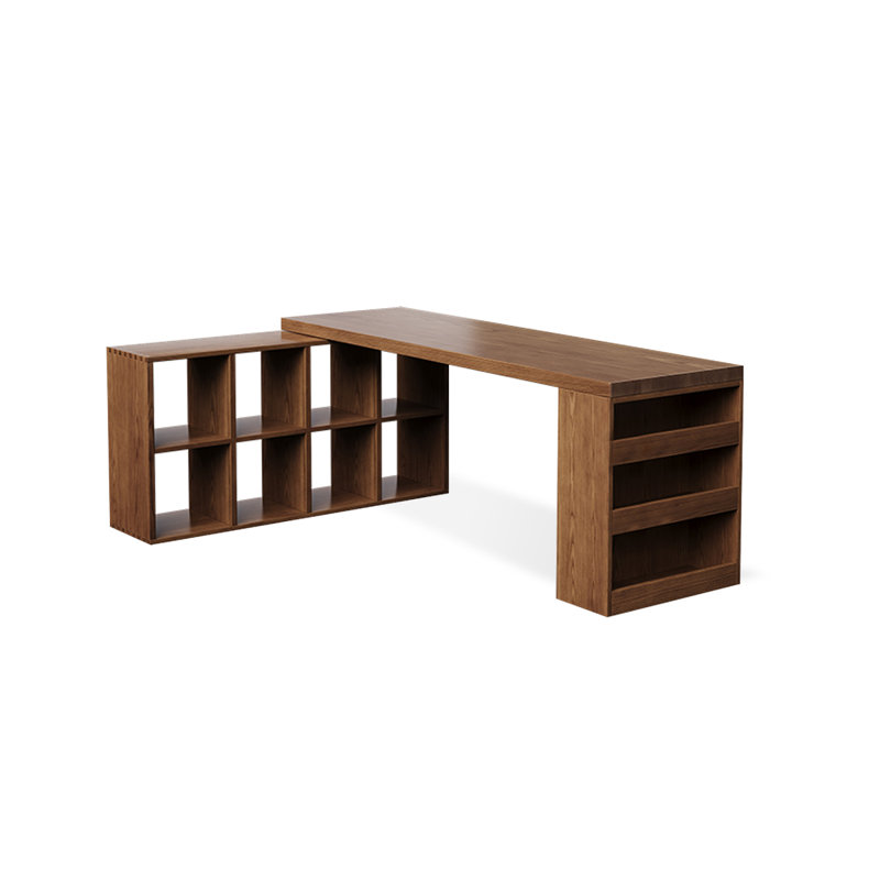 Bureau rectangulaire en bois massif brun noisette, H 29,53 po x l 62,99 po x P 55,12 po