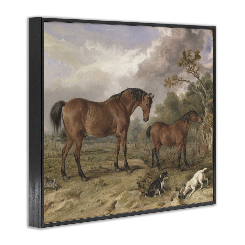 Giclée encadrée traditionnelle Wild Dogs & Horses, design par Corinne Haig, H 11 po x l 14 po, Giclée encadrée noir minuit