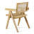 Cid Ayla 21 Inch Retro Dining Chair, Woven Rattan Back, Natural Brown Finish-951864239