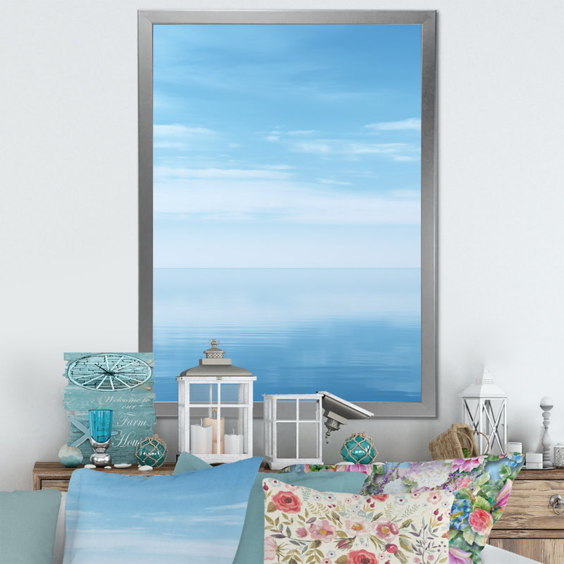 Océan Infinity Dreamscape IV sur toile, Cadre simple argenté, H 32 po x l 16 po x P 1 po