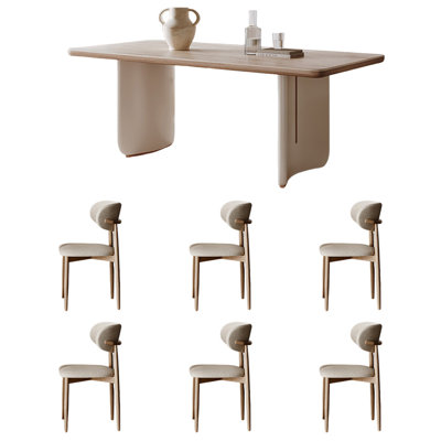 Light luxury cream style dining table set