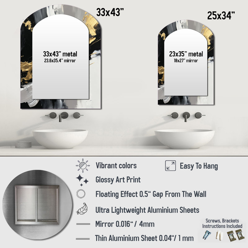 Miroir mural Golden River Wildness, 34 po x 25 po