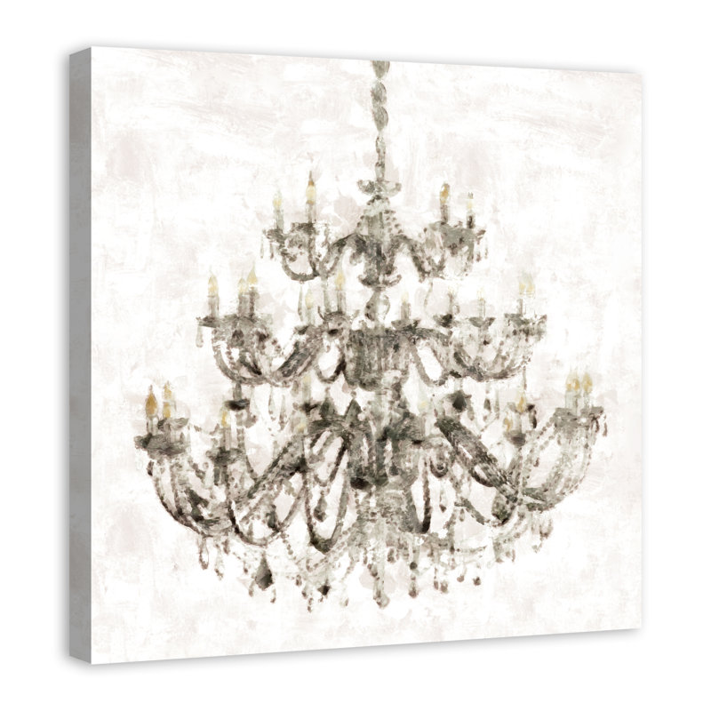 Opulent Chandelier - reproduction sur toile, H 36 po x l 36 po, Cadre noir