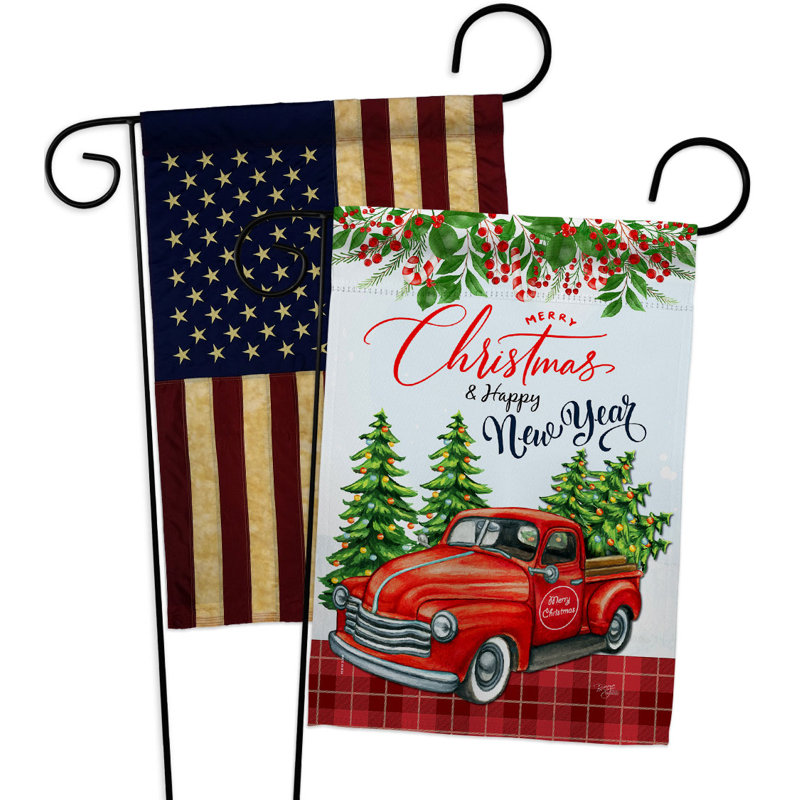 Double Sided 18.5'' H x 13'' W Polyester Christmas Garden Flag