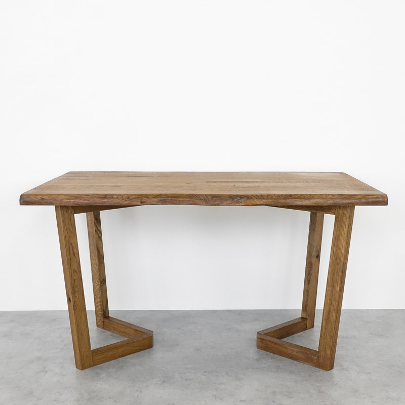 Mukerji Oak Solid Wood Dining Table, H 76 x L 140 x W 90cm, Brown Wood