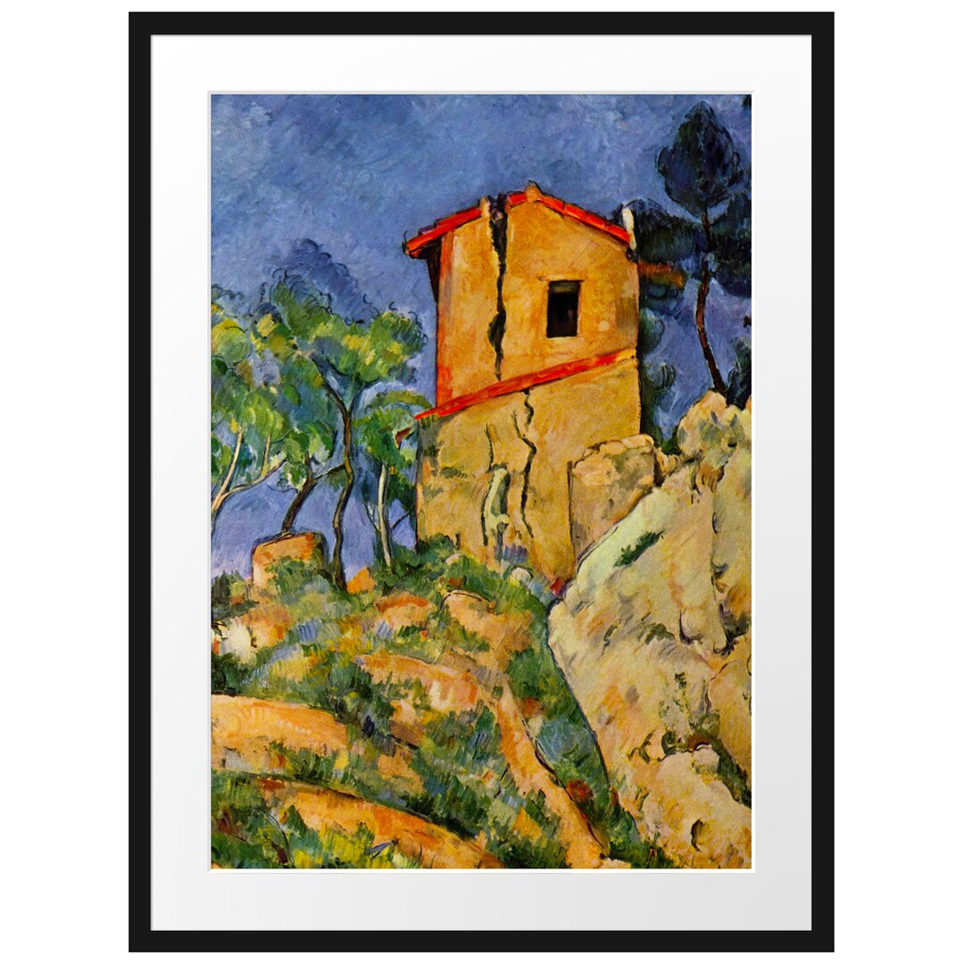 Gerahmter Kunstdruck The House with Cracked Walls von Paul Cezanne