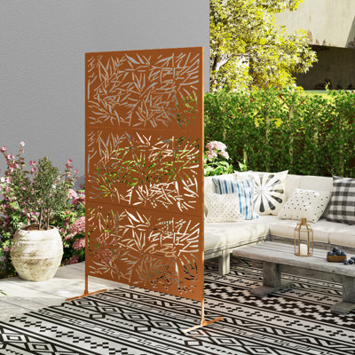 Écran d'intimité en métal pour l'extérieur, écran de clôture H 78 po x l 48 po, cloison d'extérieur autoportante avec support, treillis pour plante grimpante pour jardin, balcon, patio