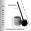 Concrete Cement Toilet Bowl Brush with Holder, Durable Bathroom Accessory Set, Grey-108819050