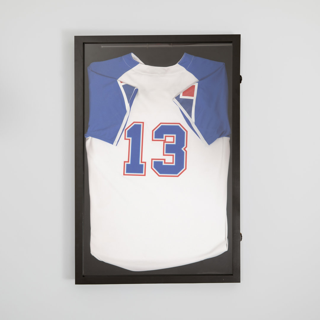 Mallick 36'' H x 24.5'' W Wooden Jersey Display Case with Foam Board and Keyed Lock Flash Furniture 