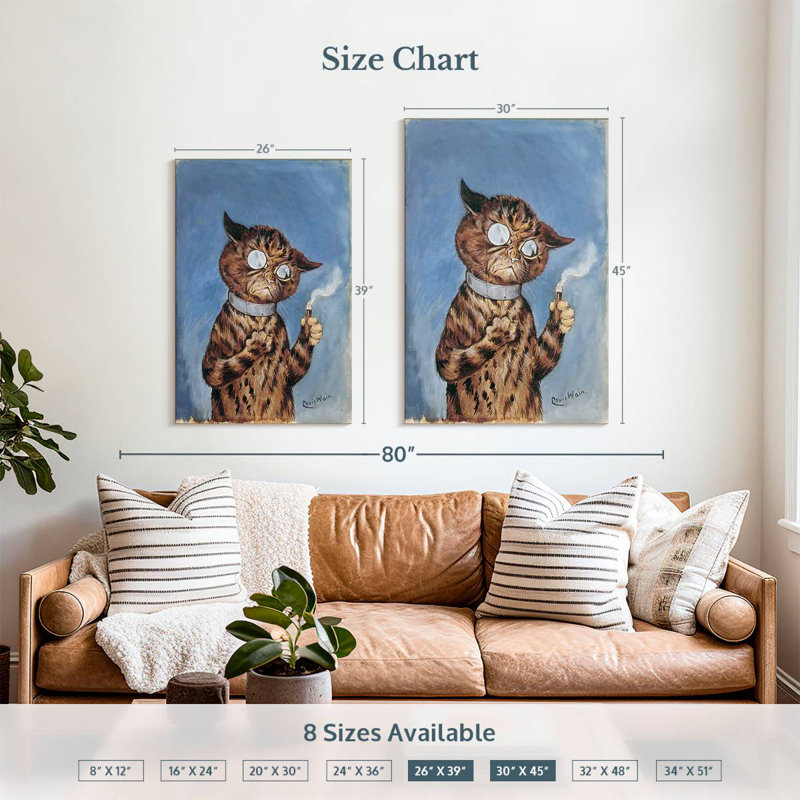 Ketti Cat With A Cigar, 39" H x 26" W