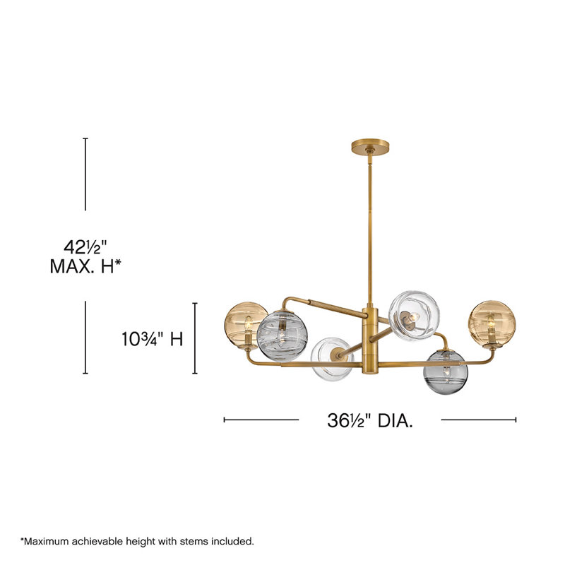 6 - Light Sputnik Modern Linear Chandelier