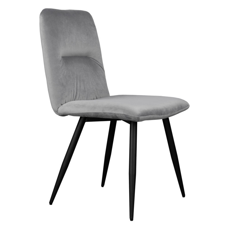 Vevay 48cm H Velvet Upholstered Side Chair, Pewter Grey