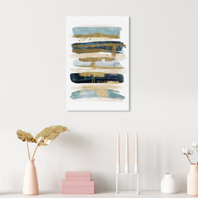 " Abstract Ocean Line, Modern & Contemporary Blue "
