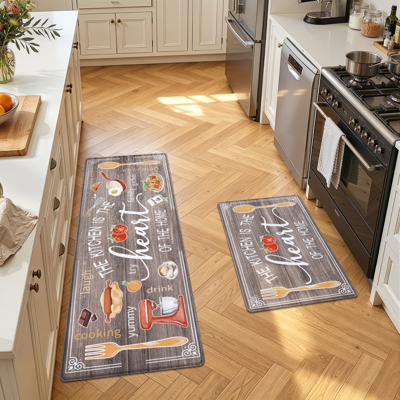 Ensemble de 2 tapis de cuisine Farmhouse, Brun
