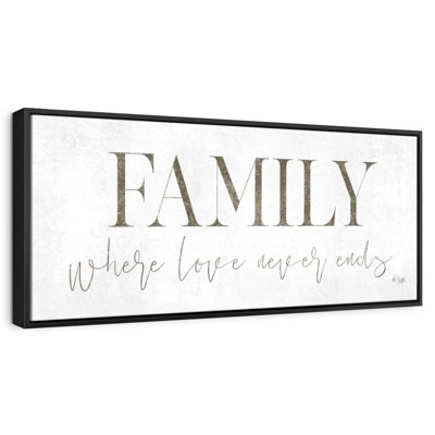 Family Where Love Never Ends Wall Sign