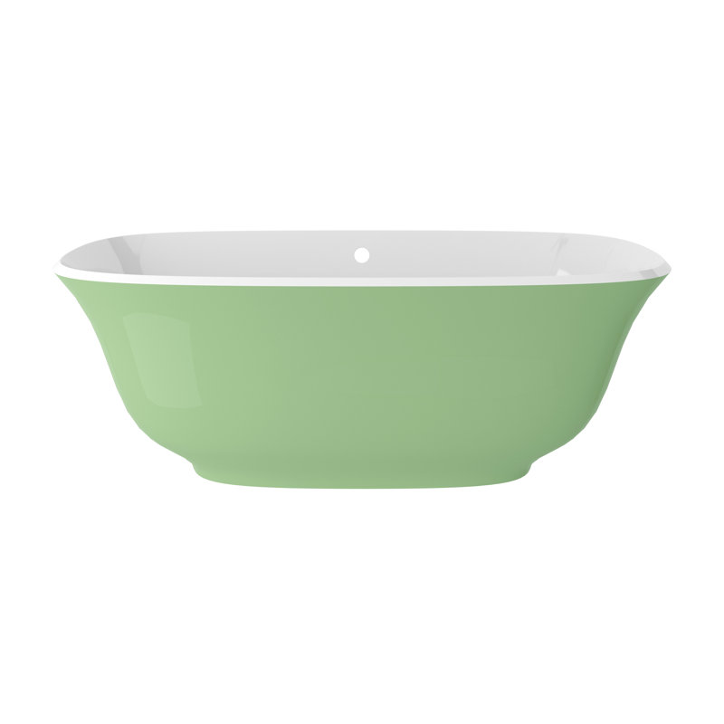 Amiata 65"x 32" Freestanding Soaking Bathtub, Pastel Green