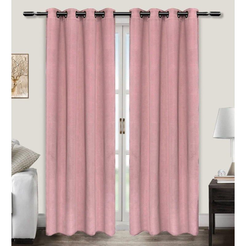Clinger Blackout Curtains / Drapes Pair, Peach, 55" W x 84" L