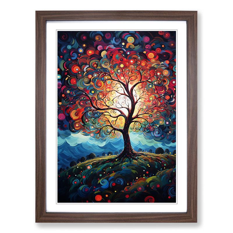 Single Picture Frame Print on Wood, Walnut Framed, 64cm H x 46cm W