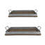 Plateau décoratif 26 po x 12,5 po x 4 po en bois de style industriel rustique brun