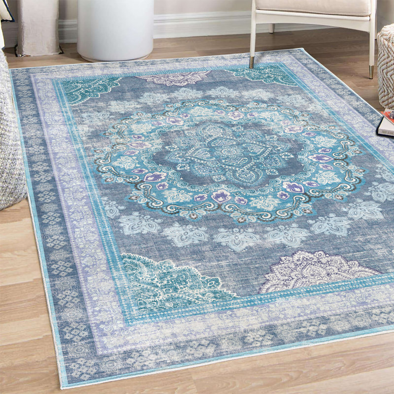 Tapis décoratif à longues fibres Charanda, Rectangle 4 pi x 5 pi 5 po