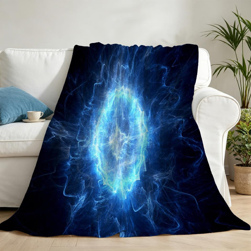 Jeté en flanelle bleu ultra doux, Throw 50" x 60"