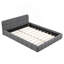 Grand lit plateforme tapissier avec tissu épais, lit au sol avec structure solide, gris
