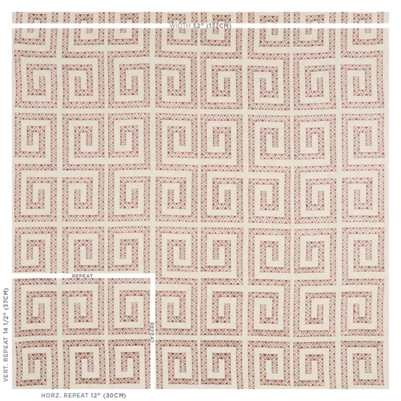 Prado Embroidery Fabric, Red