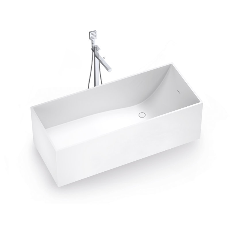 66.9 Inch Freestanding Solid Surface Soaking Bathtub For Bathroom