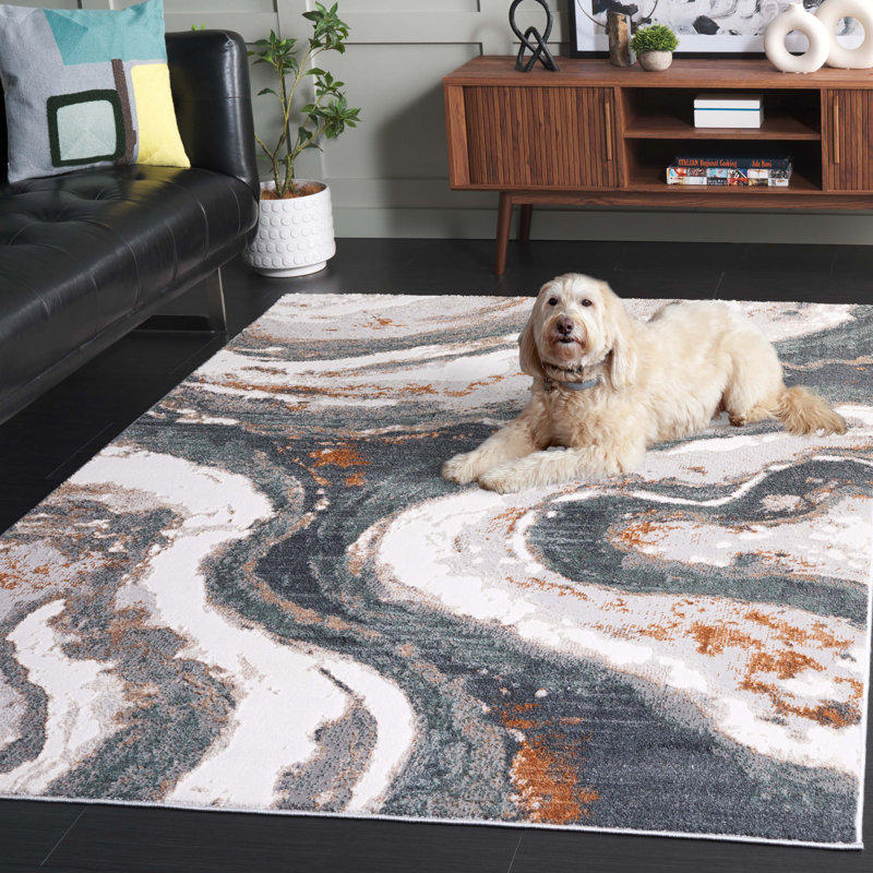 Edilmar Performance Abstract Rug, Rectangle 6' x 9'