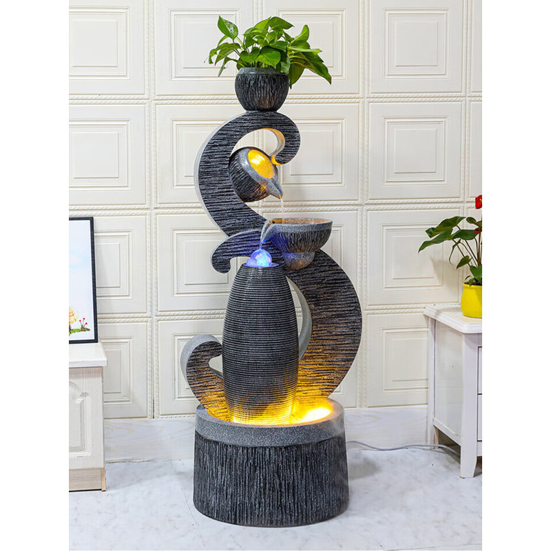 Ornement de fontaine artistique en résine de luxe de style européen, H 40,35 po x l 15,75 po x P 14,57 po